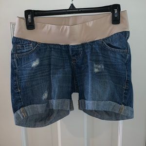 Old navy distressed maternity jean shorts sz 2